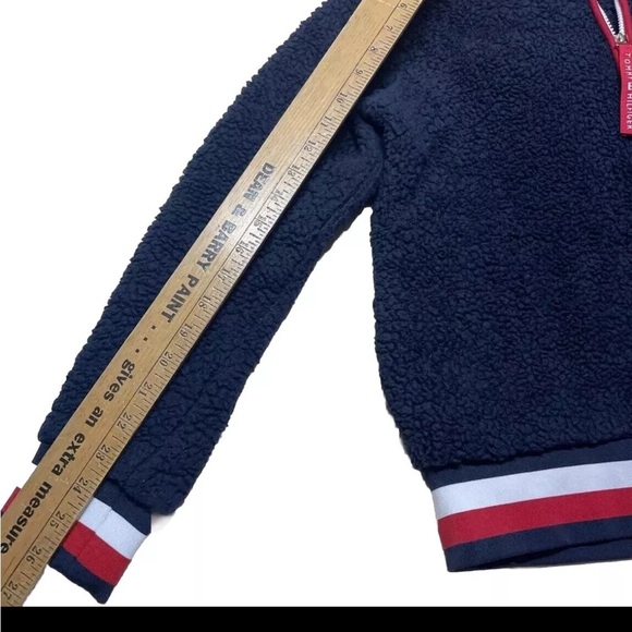 Tommy Hilfiger Size Small Hooded Full Zip Fleece Jacket Blue Logo - Picture 6 of 8